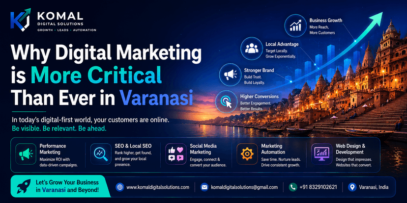 Komal Digital Solutions: Your Best Digital Marketing Agency in Varanasi for 2026
